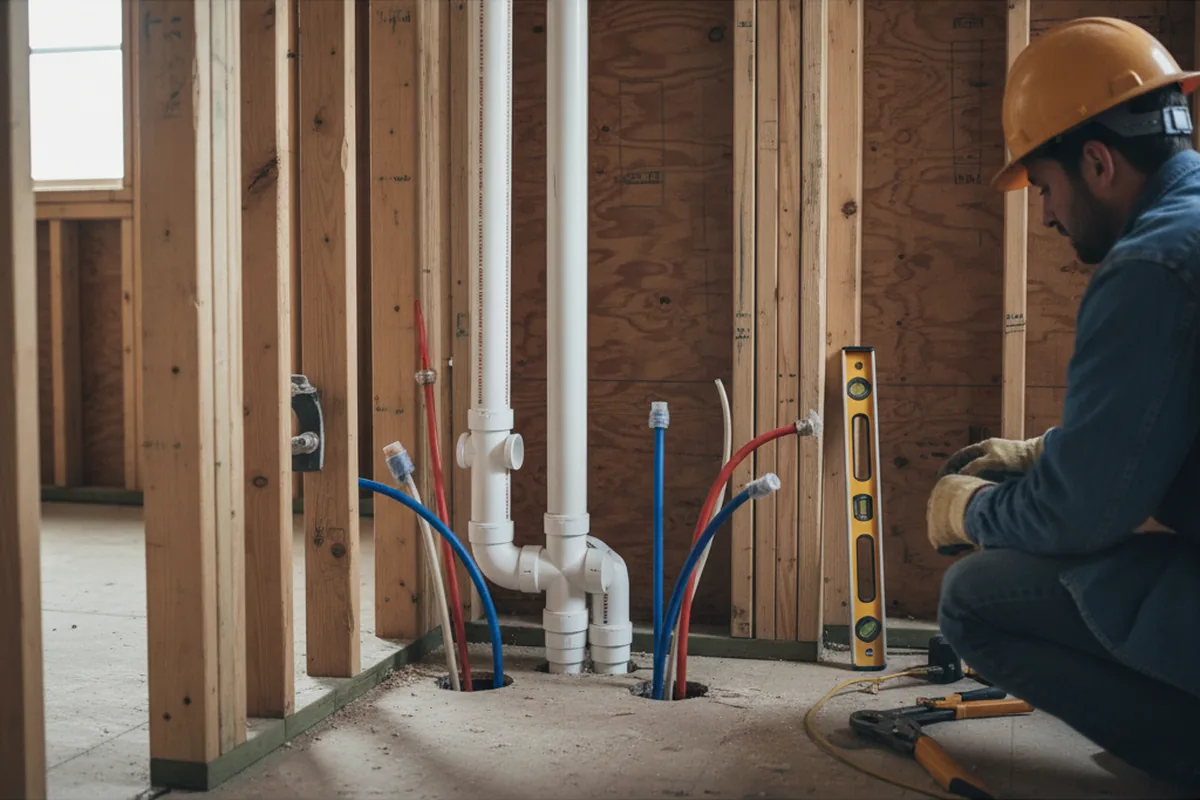 Drain and supply rough-in during Toilet Repair and Installation in Lake Dallas